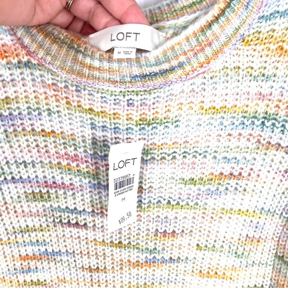 LOFT NWT Rainbow Multicolor Spacedye Sweater Dress - Picture 8 of 10